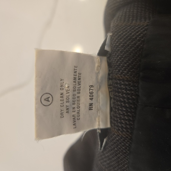 Harve Bernard Sport Wool Pin Striped Fringe Single Breasted Blazer Brown Size 10 - Picture 9 of 9